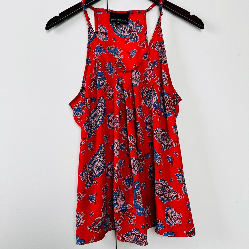 Cynthia Rowley Red Floral Tank